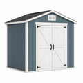 Abri de jardin en bois composite 220x180x230 cm bleu et blanc