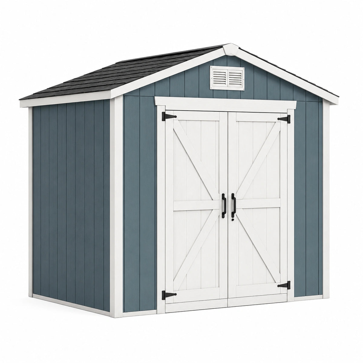 Abri de jardin en bois composite 220x180x230 cm bleu et blanc