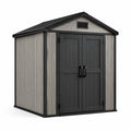 Abri de jardin en résine gris/noir avec structure en acier 185 cm x 152 cm x 226 cm