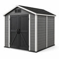 Abri de jardin en résine gris et noir avec ventilation