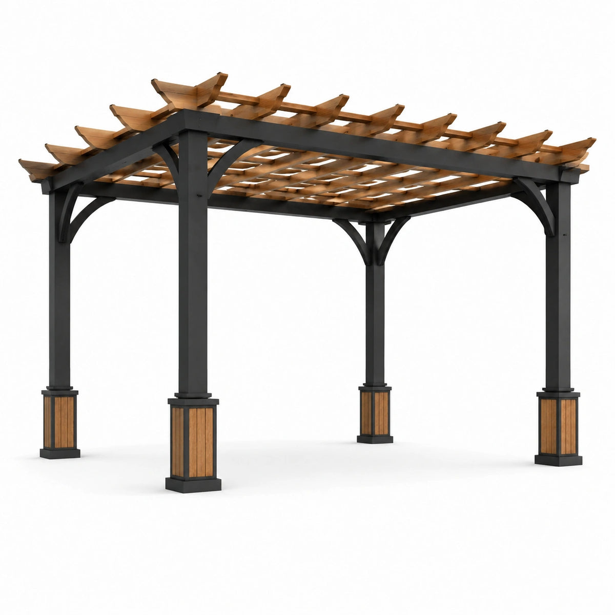 Pergola en aluminium et cèdre 300x300 cm