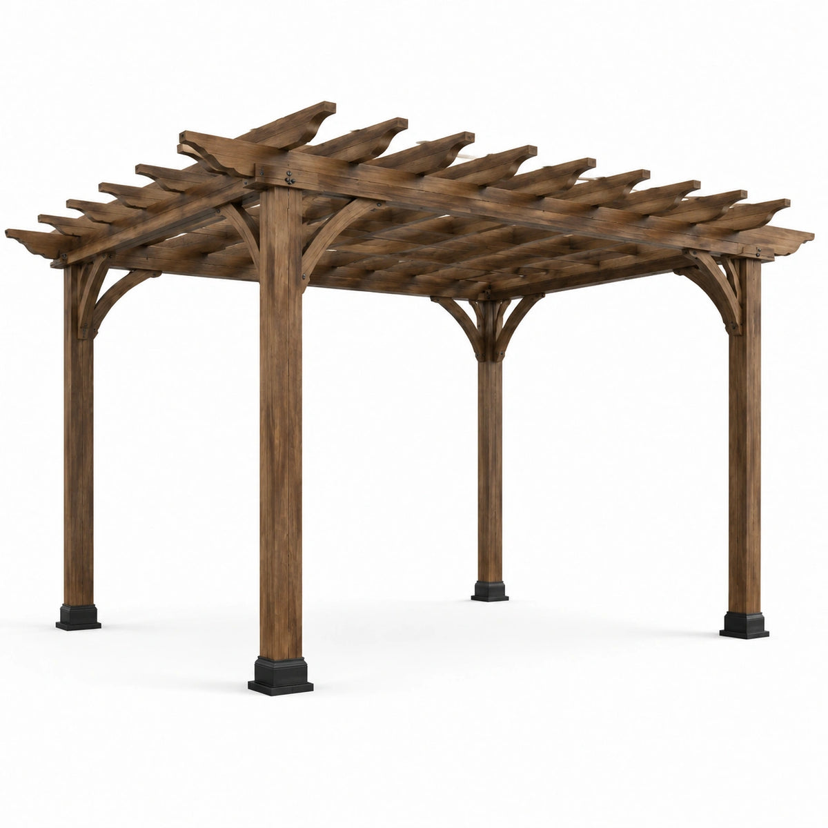 Pergola en bois de pin massif marron 300x400 cm
