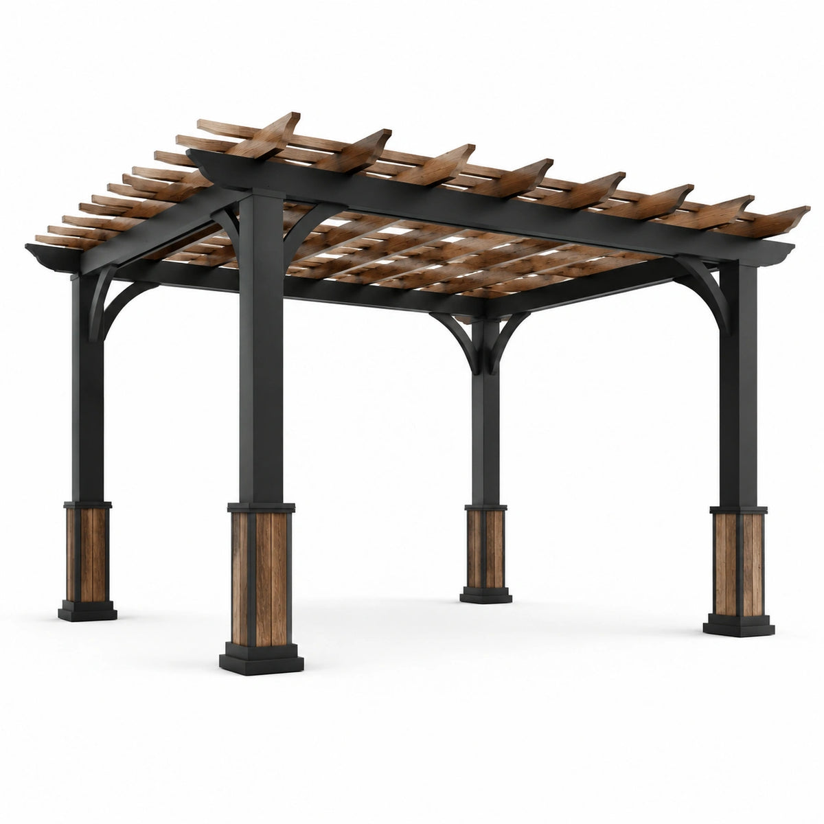 Pergola de jardin en aluminium et cèdre 300x400x250 cm