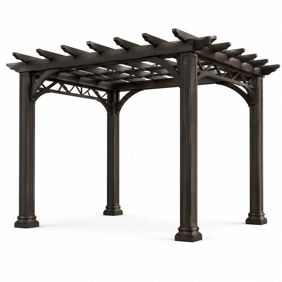 Pergola d'extérieur en bois composite marron 300x300x250 cm