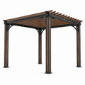 Pergola en aluminium et bois composite marron/noir 300x400 cm