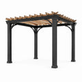 Pergola en bois composite et aluminium noir 300x300 cm