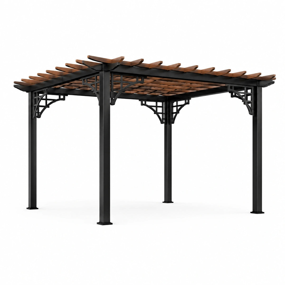 Pergola en aluminium et bois 3x3 m