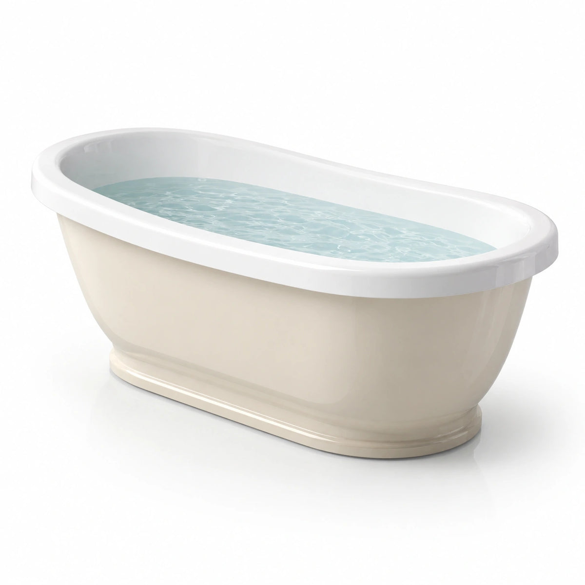 Baignoire îlot en acrylique blanc et beige 170 cm