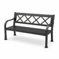 Banc en métal noir pour extérieur 125x60x85 cm