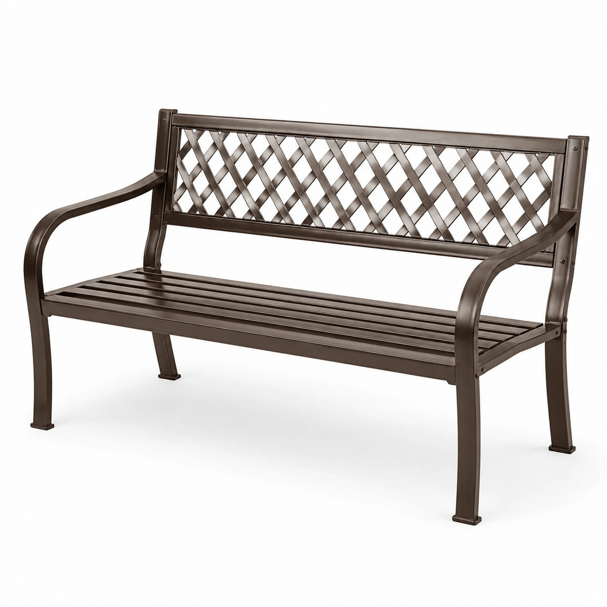 Banc de jardin en acier brun