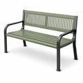 Banc en métal vert avec accoudoirs 180 cm