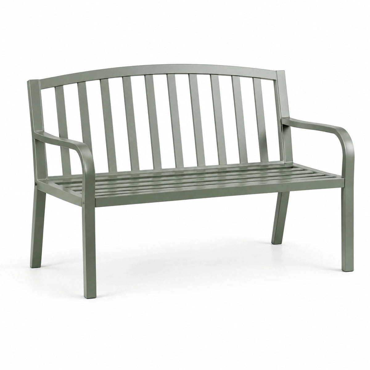 Banc d'extérieur en métal vert 120x50x80 cm