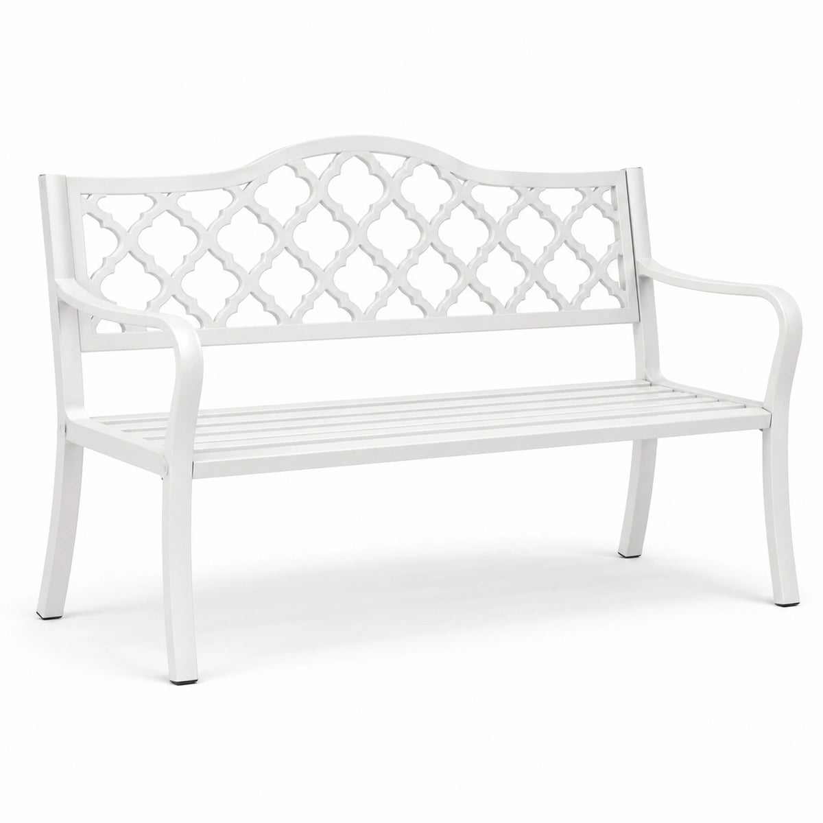 Banc de jardin en aluminium blanc