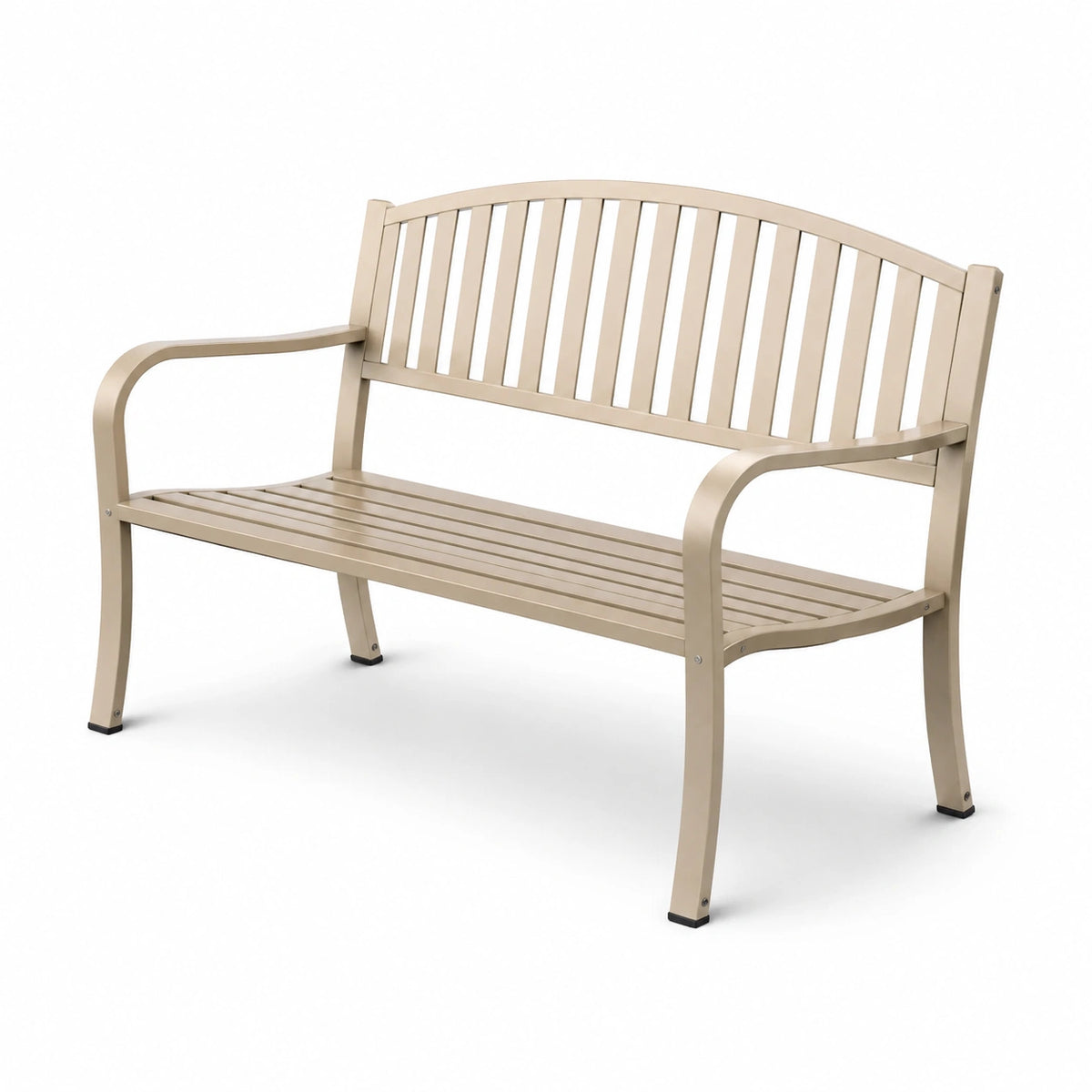 Banc de jardin en aluminium beige 125x60x80 cm