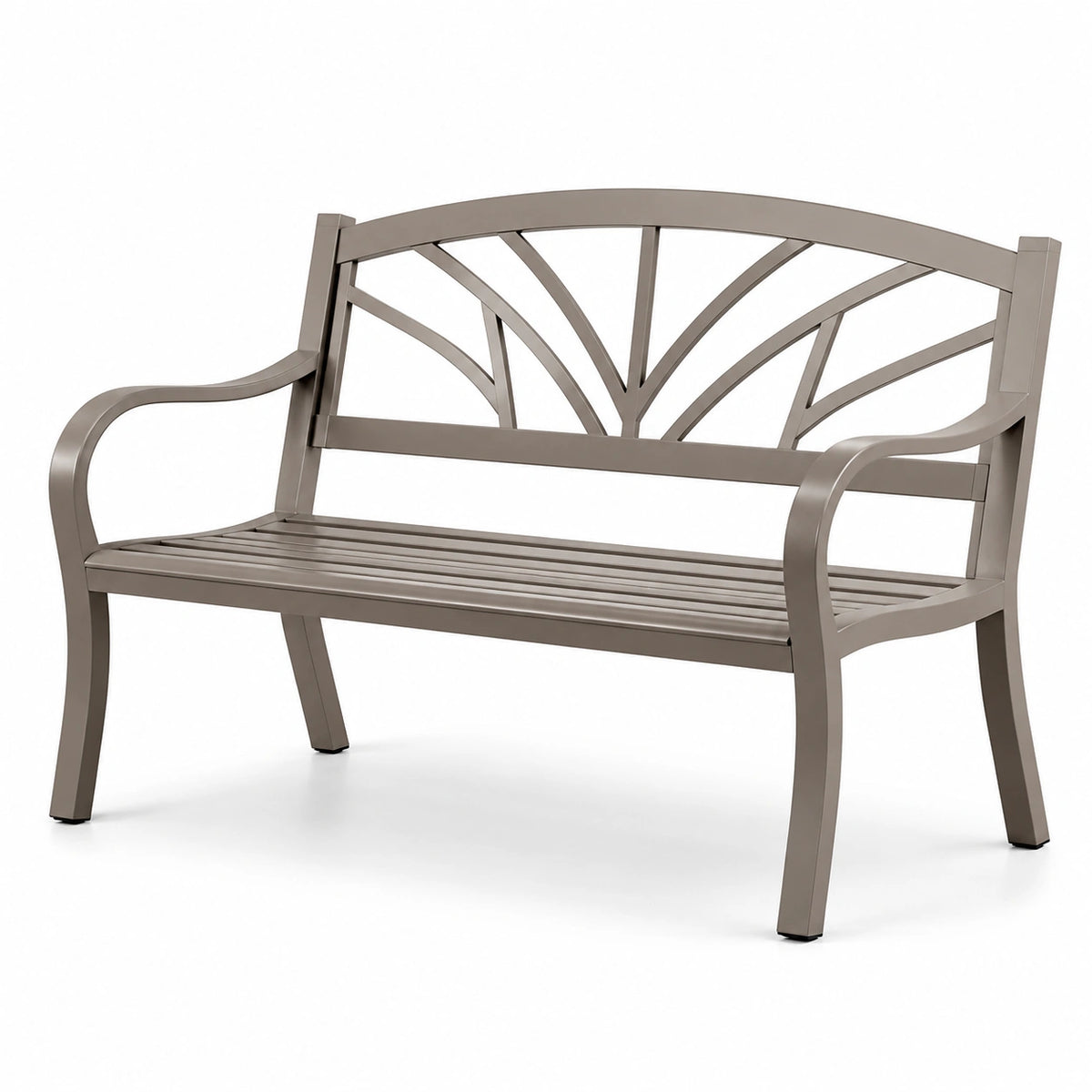 Banc de jardin en aluminium gris pour extérieur
