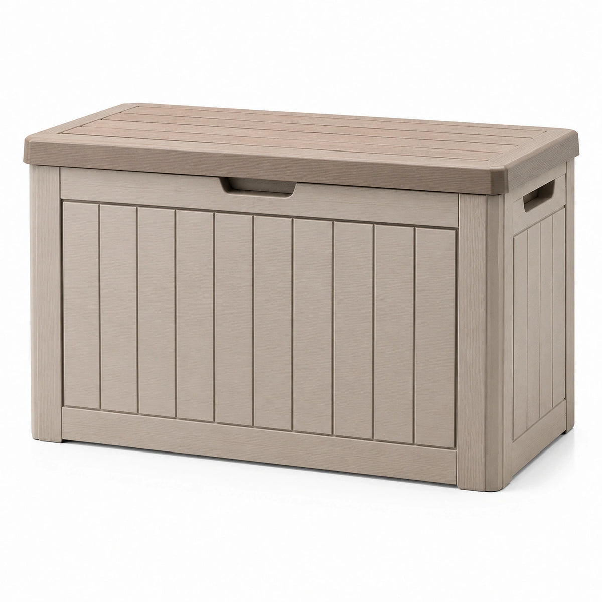 Coffre de rangement en plastique beige pour extérieur 120x55x60 cm