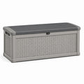 Coffre de rangement extérieur en polypropylène tressé gris