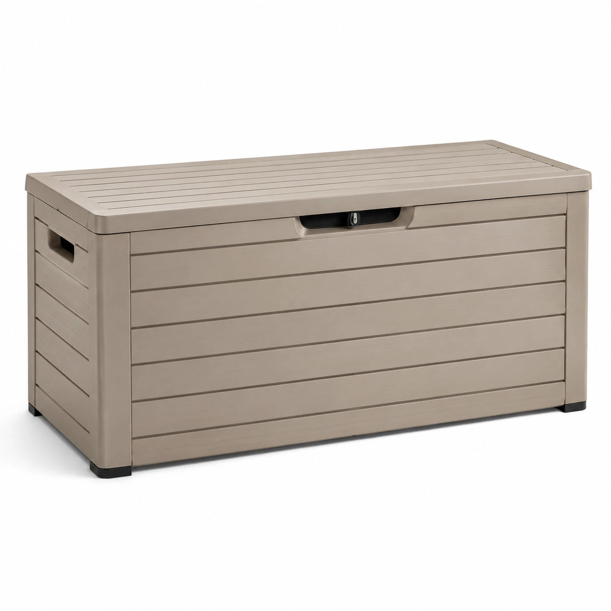 Coffre de rangement extérieur en plastique beige