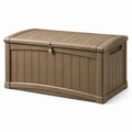 Coffre de rangement en plastique marron avec cadenas 120x60x54 cm