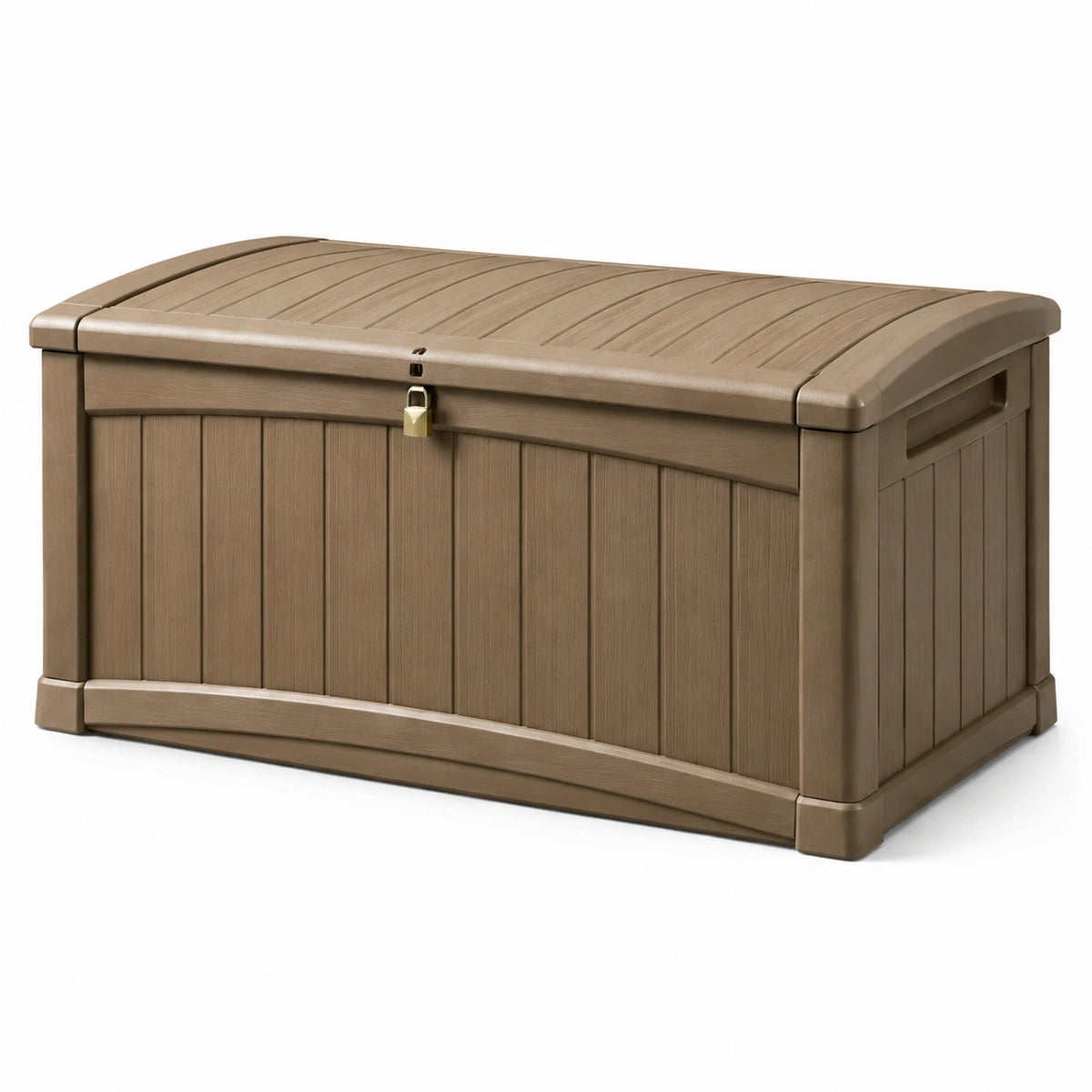 Coffre de rangement en plastique marron avec cadenas 120x60x54 cm