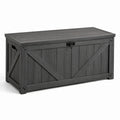 Coffre de rangement en bois composite gris 120x50x60 cm